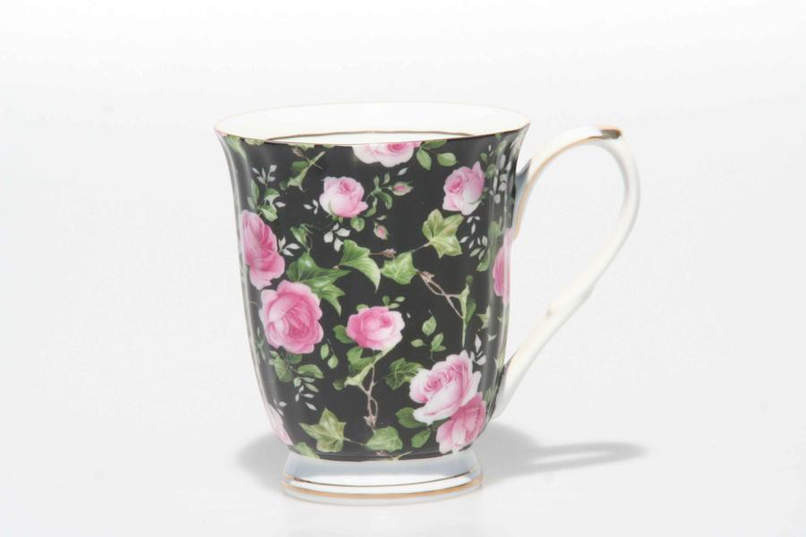 Midnight Rose Chintz Beaker